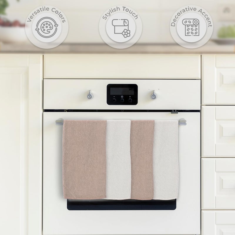Ossano Kitchen Towels Set - 4 Pack, (20" x 30") - Boho & Decorative - Versatile as, Dish Towels for Drying Dishes, Drying Towels, Flour Sack Towel, Kitchen Cloths, Beige and Ecru - Image 3